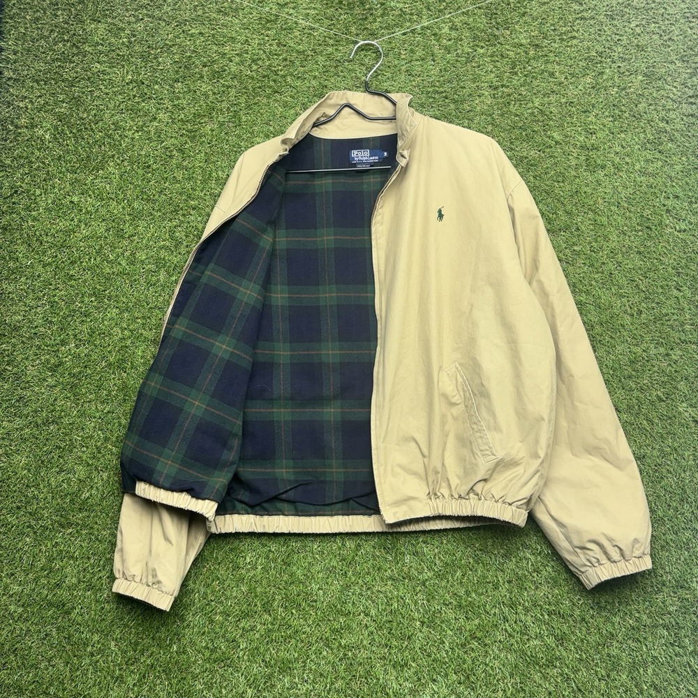 Polo Ralph Lauren Harrington Jacket Mens Medium Heritage Lined Khaki Old Money